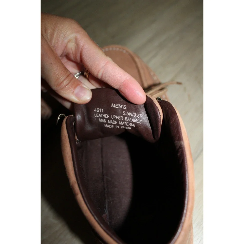 Red Wing 4611 Mens Tan Leather Moc Toe Chukka Boots Size 9.5 N/B Lace Up Mid Top